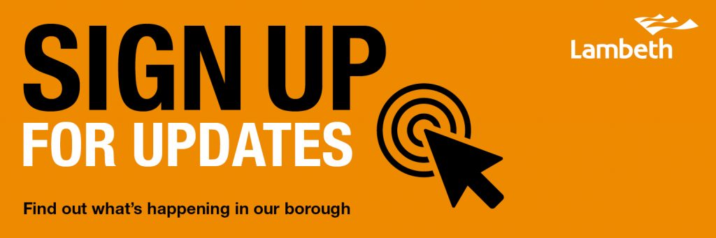 Sign up for Lambeth updates graphic