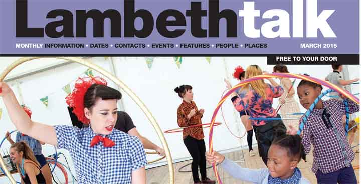 Top part of March's Lambeth Talk cover, a dancer at the Country Show.