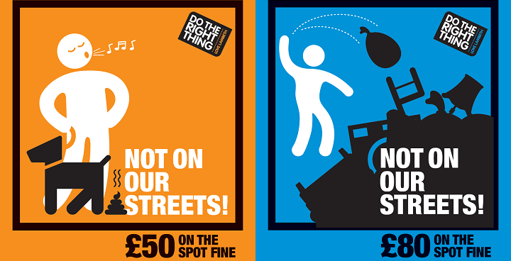 No on our streets - antisocial banner DTRT