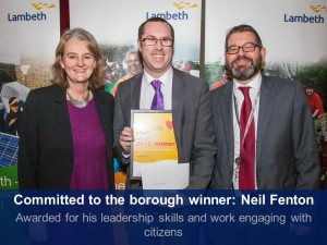 Committed to the borough winner: Neil Fenton Awarded for his leadership skills and work engaging with citizens 
