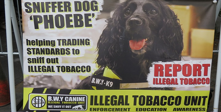 Using sniffer dogs to crack down on illegal tobacco