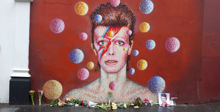 The Bowie mural in Brixton on 11 January 2016