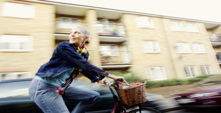 Lady cycling