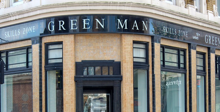 Image of the front of the Green Man Skills Zone building.