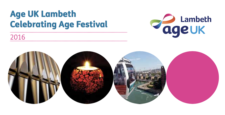 Celebrating age festival 2016 poster by Age UK Lambeth