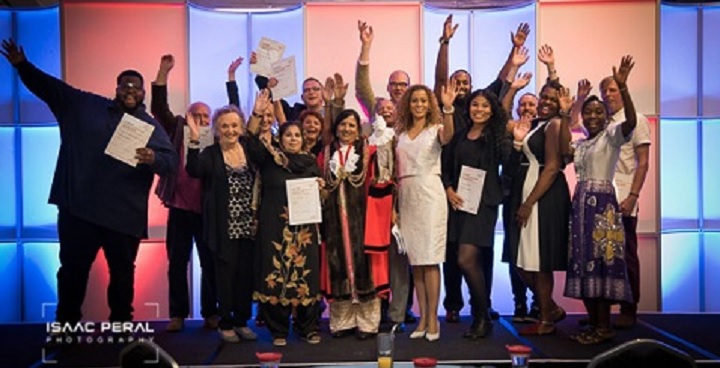 image of Community Pride Awards 2016 winners on stage together