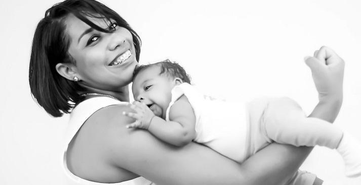 Women holding a baby