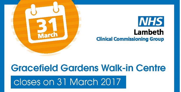 Walk-in centre at gracefield gardens closes 31 March