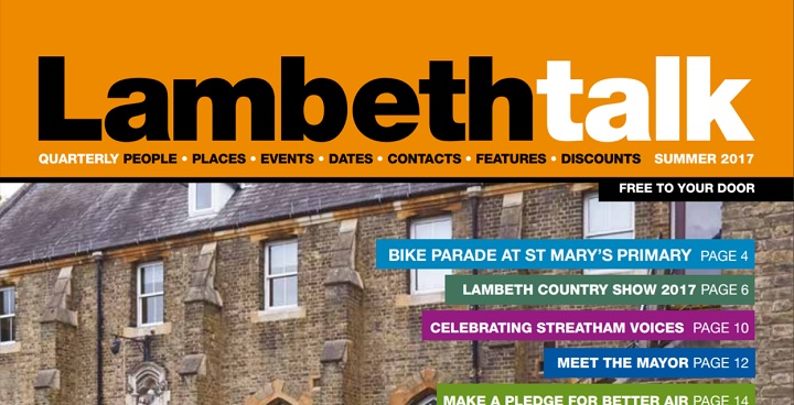 Top part of the Lambeth talk Summer edition cover page