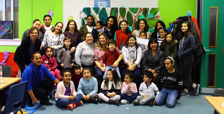 Women mentors, refugee girls and staff at the Baytree Centre, Brixton