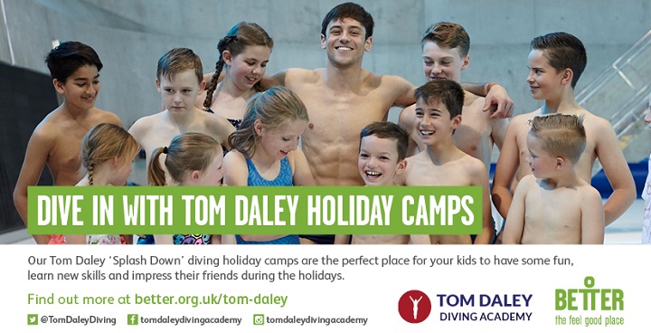 Children having diving lessons at Clapham Leisure centre with Tom Daley