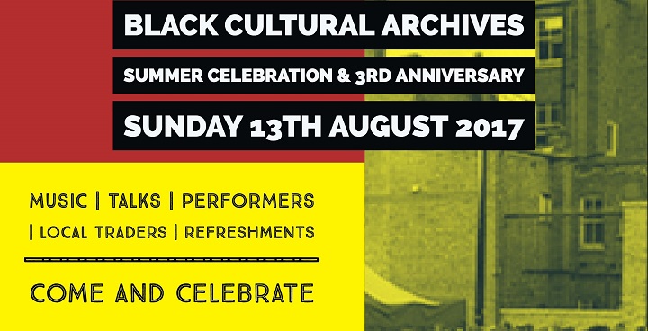 Black Cultural Archives Summer Celebration & 3rd anniversary festival, Wednesday 23 August 2017, 2pm till 8pm