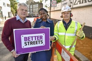 Here's (L-R) Cllr Paul McGlone, Cllr Jennifer Brathwaite and worker Gregor Paschka.