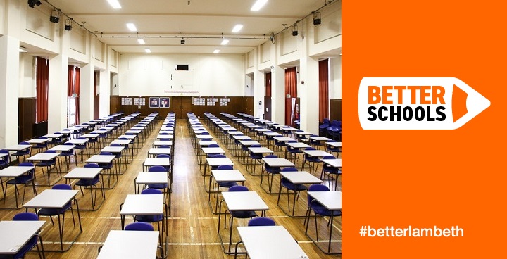 Rows of tables in an exam room