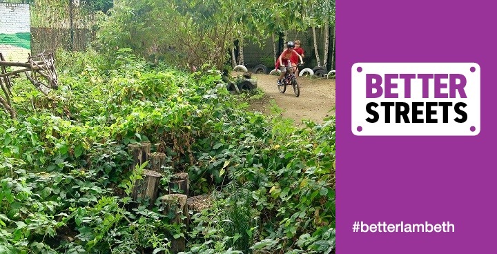 kids cycle through vines and fruit trees in a wild adventure garden near Waterloo