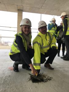 Lambeth Council leader Cllr Lib Peck topping out Hambrook House