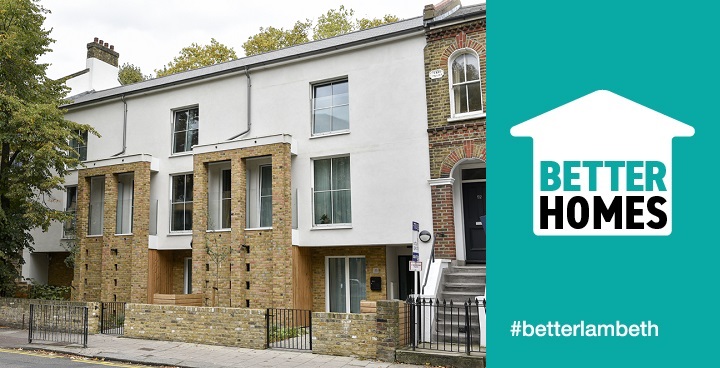 An image showing the front of the new council homes built on Akerman Road