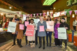 Here's Lib Peck, the leader of Lambeth council and the #OurLambeth bid team and supporters on Brixton Station Road.