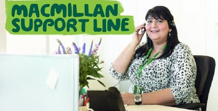 Macmillan support line - volunteer answering phone
