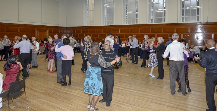 couples dancing in the restored Assembly Hall Brixton Jan 2018 reopening of the Town Hall