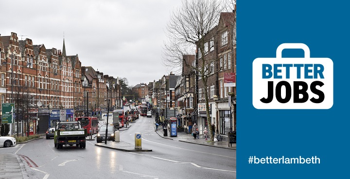 An image capturing the street scene on Streatham High Road