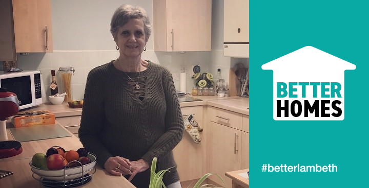 Genevieve pictured in her new kitchen that she received as part of the LHS programme.