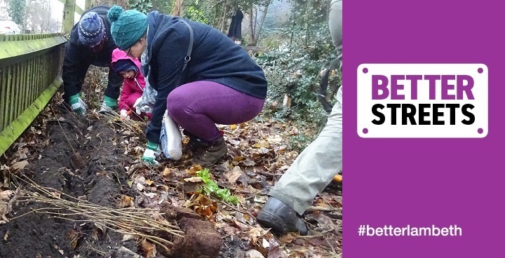 Volunteers planting in the woods as part of the Nature Vibezzz Knights Hill restoration project