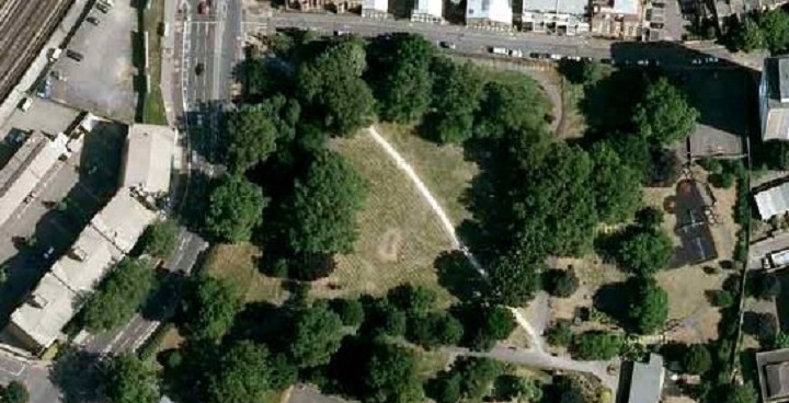 Birds eye view of Vauxhall Park