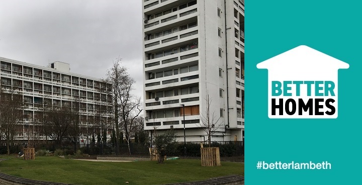 Better homes graphic alongside Loughborough Park estate