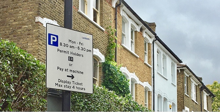 Lambeth parking street sign