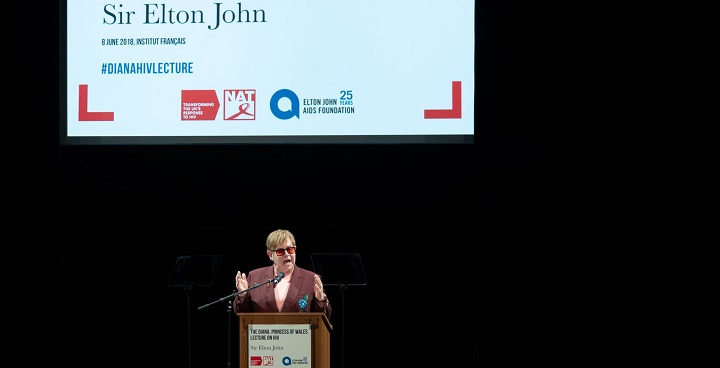 Sir Elton John delivers Diana Princess of Wales HIV lecture praising Lambeth's healthcare initiative