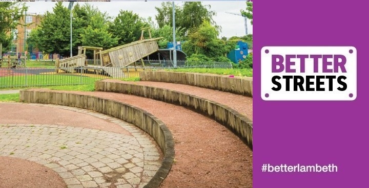 ampitheatre seats at Milkwood Community Park - one of the choices that Friends of the park are consulting on 12 July 2018