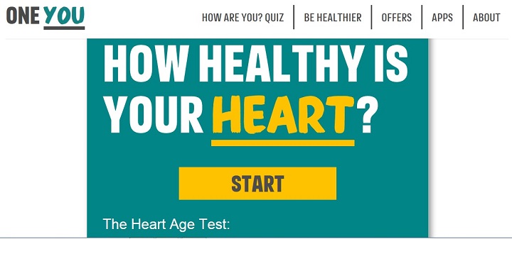 How Healthy is Your Heart? self-testing 'heart age' programme asks questions online and advises on diet, exercise, smoking & drinking