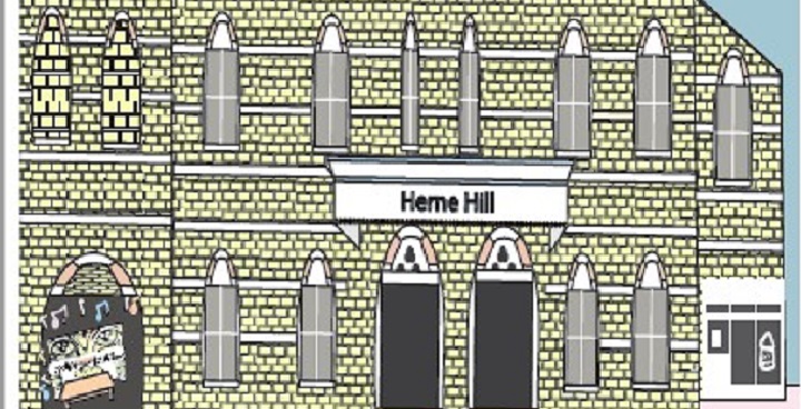 40 metre underpass mural, Herne Hill Station, designed by local artist for 1500 schoolchildren to colour in in Guinness World Record attempt 12 Sept 2018