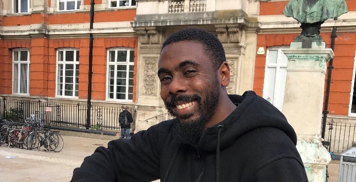 YLC youth worker Abdul Karim Abdullah in Windrush Square, Brixton