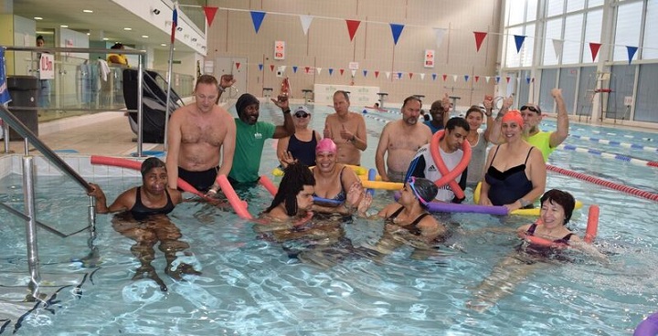 Deafbling swimmers group at DASL supported session Clapham Leisure Centre