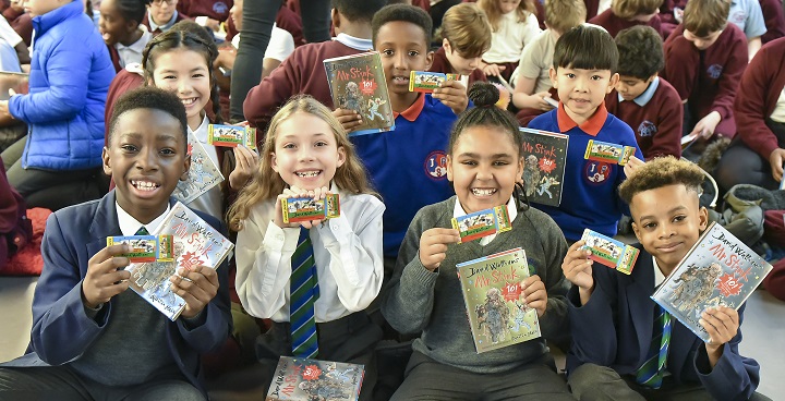 Children with their new library cards