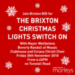 Brixton Bid presents Brixton Lights switch on November 30 2018
