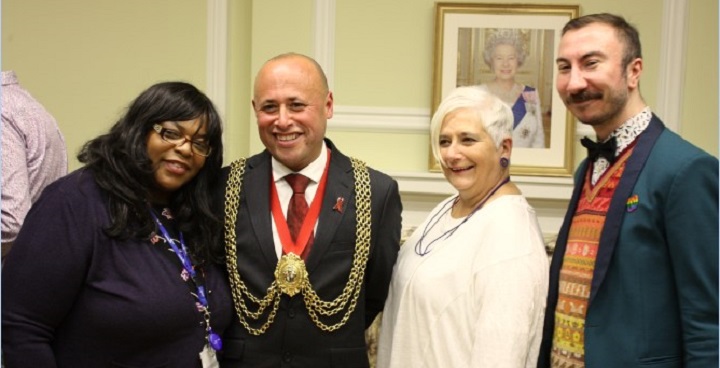 Cllrs Cameron, Wellbelove, Atkins & Normal at the Mayor's World Aids Day reception 30 Nov 2018