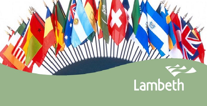 Mother Language Day libraries poster - flags of all nations