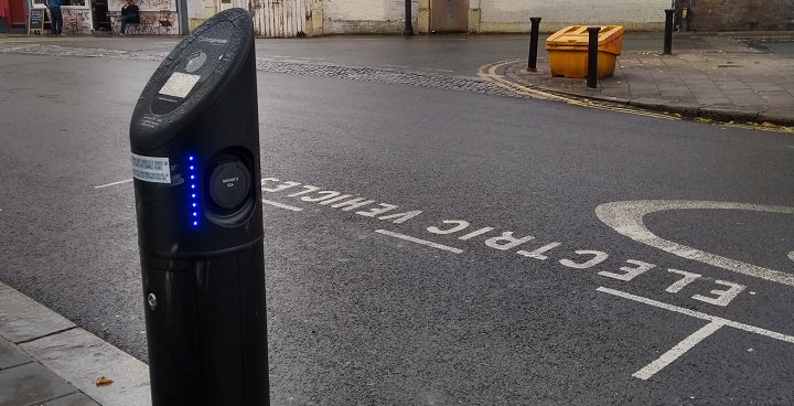 Electric charging point in Brixton