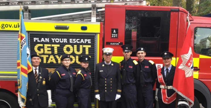 Young Fire Brigade Cadets at a graduation ceremony