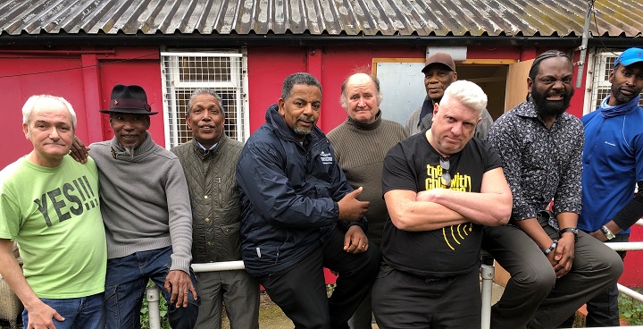 Lambeth Men's Over-55 Drama Project (Tony Cealy, centre) bring their self-written play about their experiences to Lambeth Libraries in Mental Health Week 13-19 May