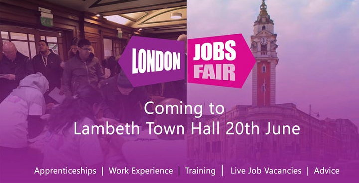 London Jobs Fair 2019 coming to Lambeth Town Hall June 20 2019