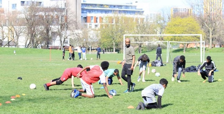 Streatham Academy FC warm up session