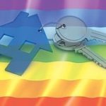 Houseproud logo - key & rainbow flag