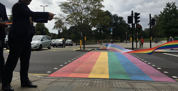 Lambeth unveils the UK’s first rainbow road crossing