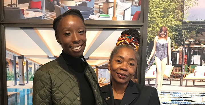 Eunice Olumide (left) with Cllr Sonia Winifred