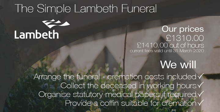 Lambeth Simple Funerals flyer