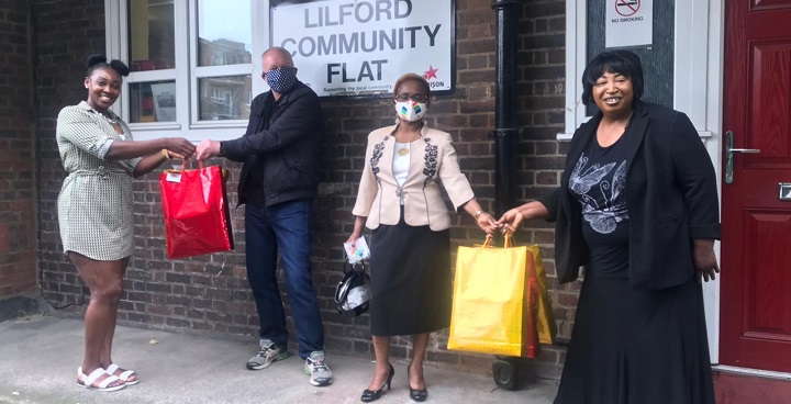 Lambeth Councillors collect masks made by LARA volunteers for NHS workers at King's College Hospital